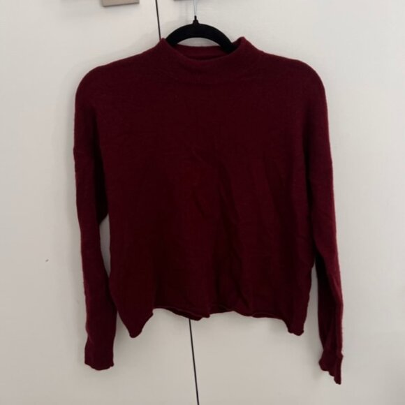 Madewell Cashmere Mock Neck Sweater in Crimson - Picture 1 of 9